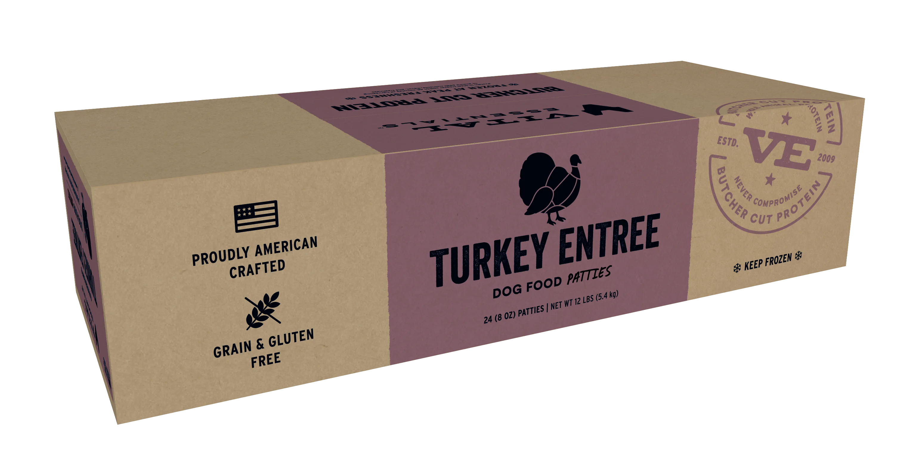 12lb VIT Frozen Turkey Entree Patties Bulk Dog Food - Health/First Aid